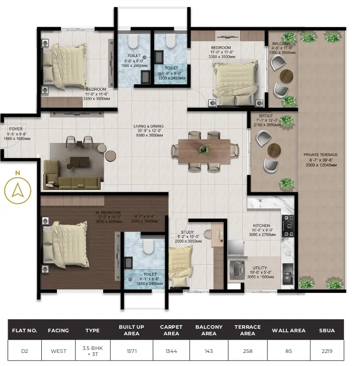 3.5bhk 2219 amberstone ventara sarjapur