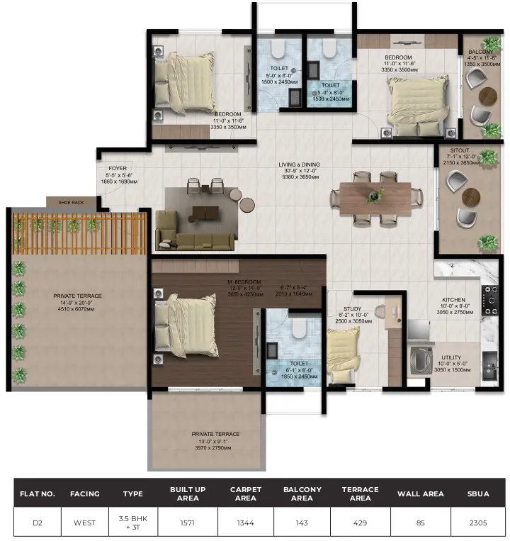 3.5bhk 2305 amberstone ventara sarjapur