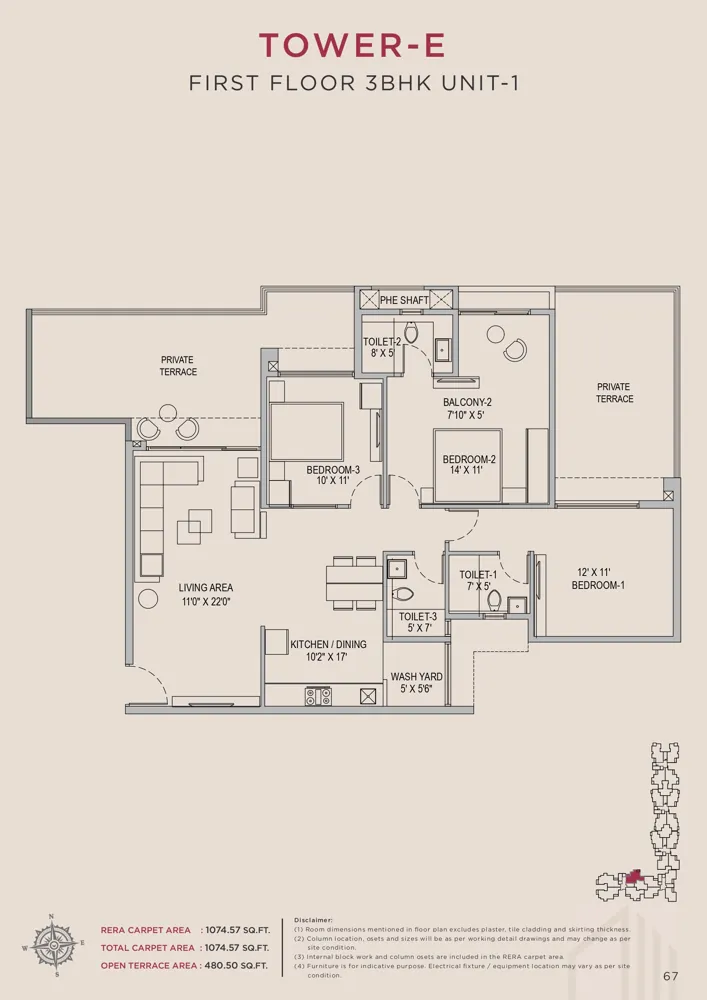 3bhk 1074 arvind skycrest bannerghatta