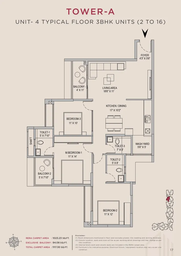 3bhk 1117 arvind skycrest bannerghatta