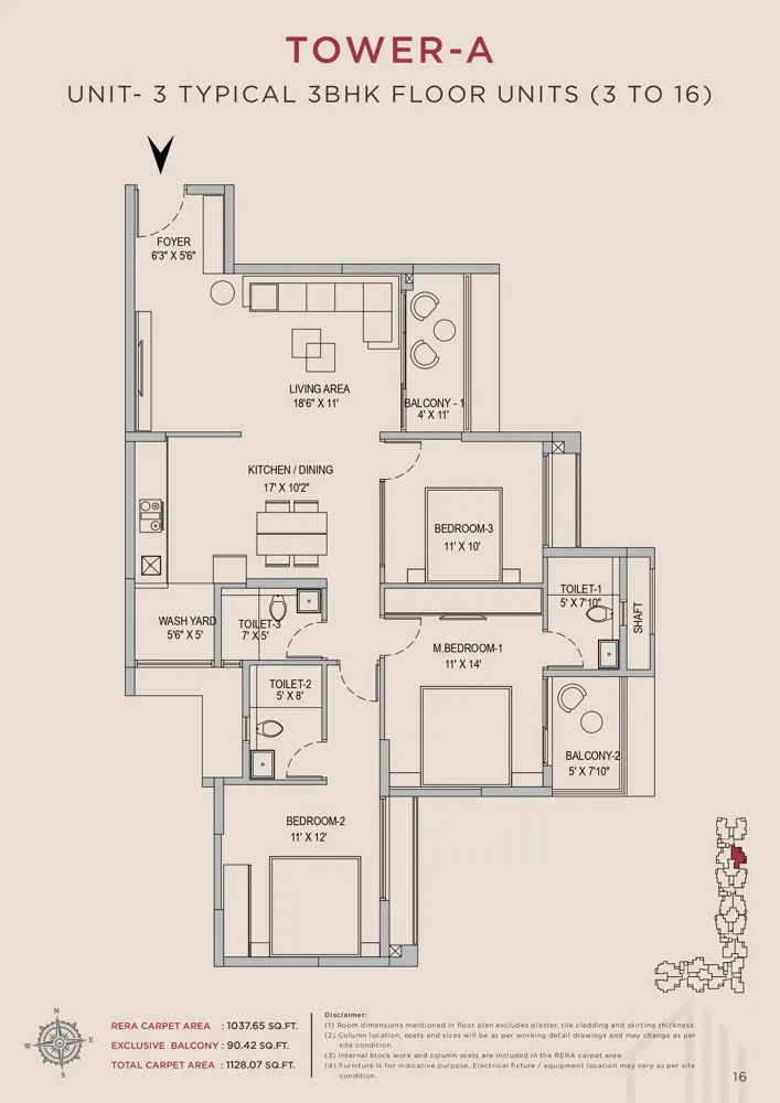 3bhk 1128 arvind skycrest bannerghatta