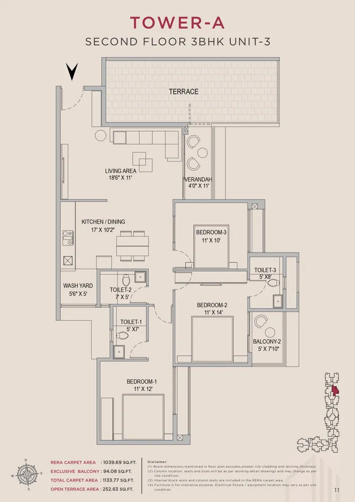 3bhk 1133 arvind skycrest bannerghatta