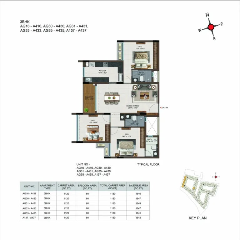 3bhk 1647 casagrand moondance kumbalgodu