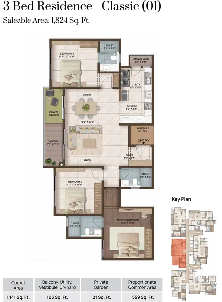 3bhk 1824 ckpc heart of harmony