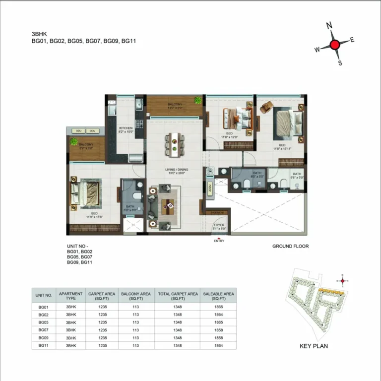 3bhk 1858 casagrand moondance kumbalgodu