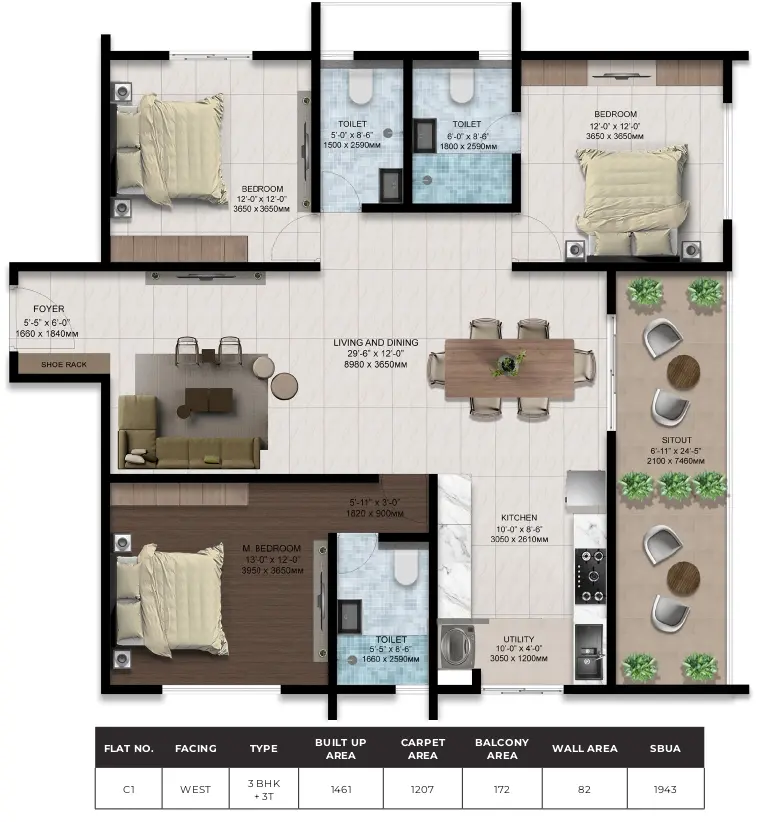 3bhk 1943 amberstone ventara sarjapur