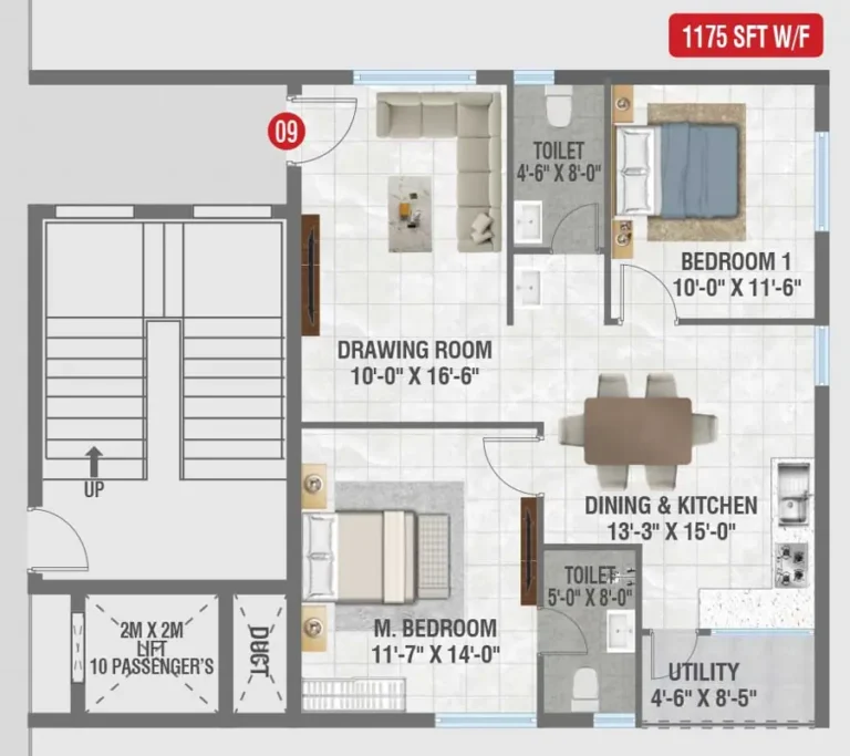 2bhk 1175 amrutha sagar kompally