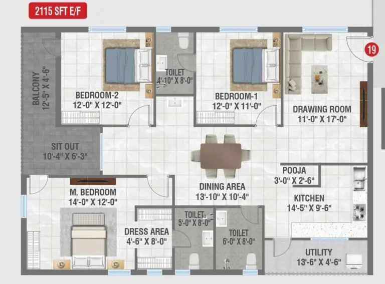 3bhk 2115 amrutha sagar kompally
