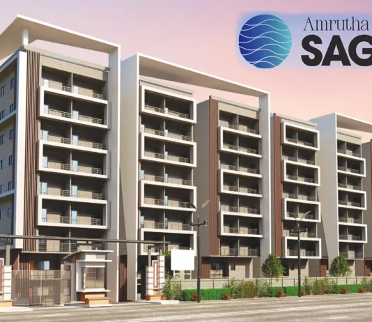 Amrutha Sagar in Kompally, Hyderabad Details | Reviews | Price | Floor Plan | Photos | Master Plan | Brochure | Amenities | Location main elevation amrutha sagar kompally
