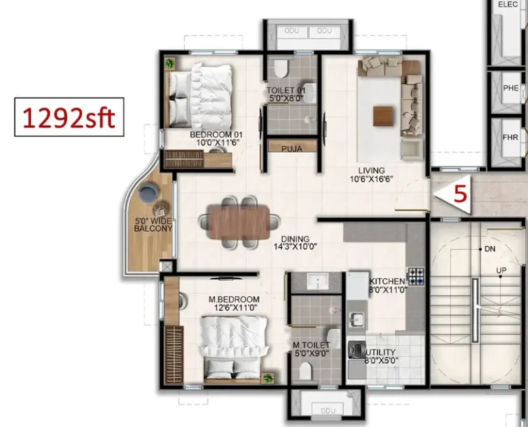 2bhk 1292 aparna wonder woods
