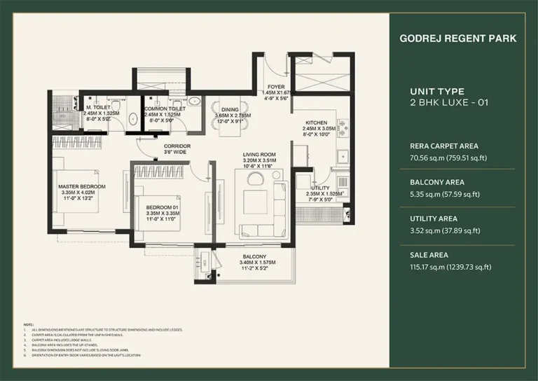 2bhk luxe 1239 godrej regent park kada agrahara