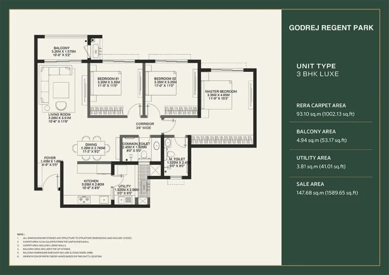 3bhk luxe 1589 godrej regent park kada agrahara
