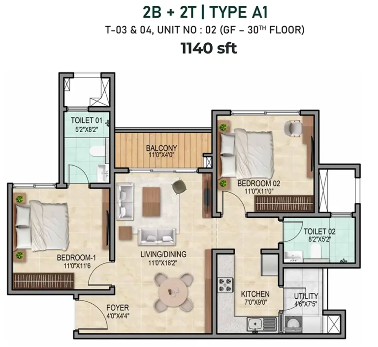 2bhk 1140 prestige city 3.0 prestige city the final chapter