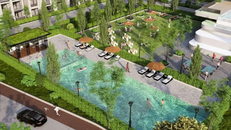 pool aerial abhee city urban glenn