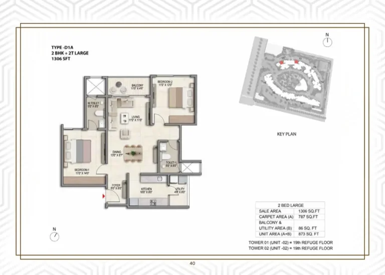 2bhk 1306 prestige parklane kiadb phase 2