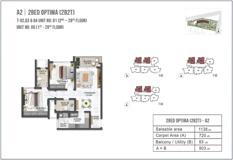 2bhk optima 1138 prestige garden breeze at prestige city