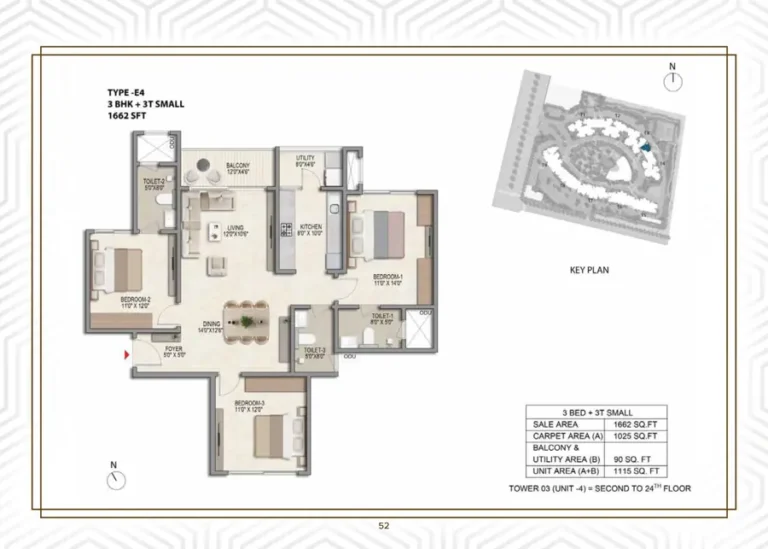 3bhk 1662 prestige parklane kiadb phase 2