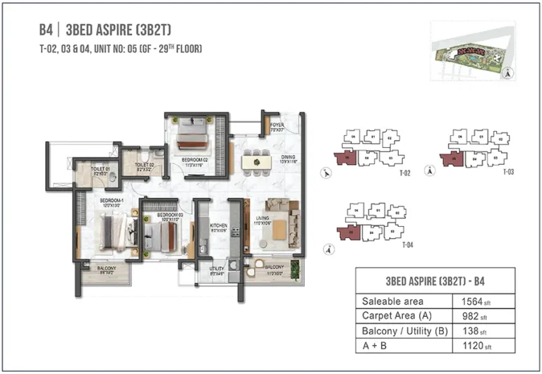 3bhk aspire 1564 prestige garden breeze at prestige city