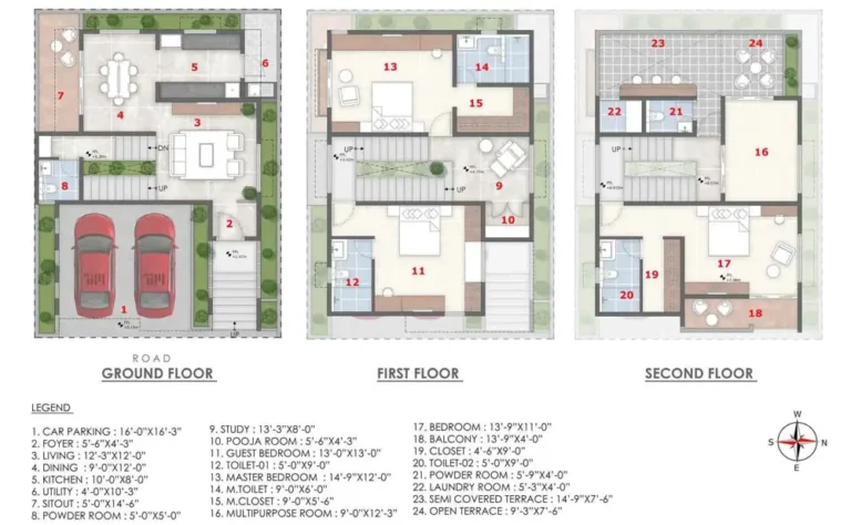 3bhk cascade 2400 ira by the banks villas
