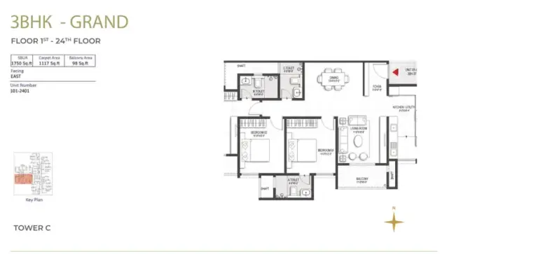 3bhk grand 1st 24th floor tower c sumadhura belfort soukya road whitefield