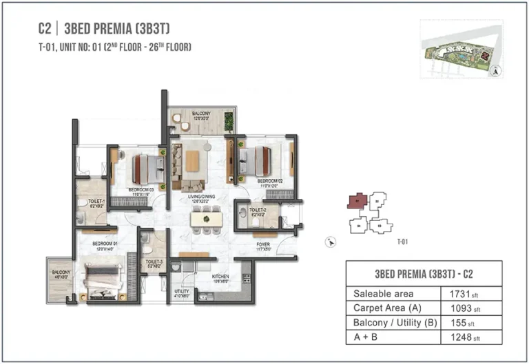 3bhk premia 1731 prestige garden breeze at prestige city