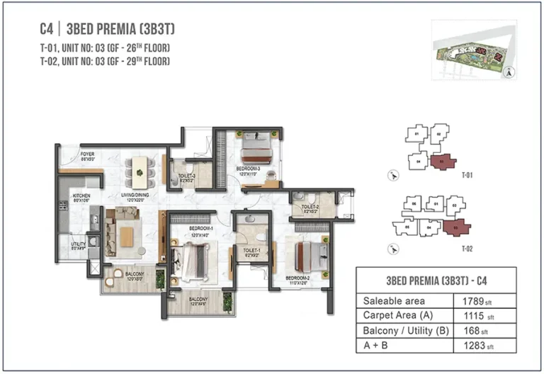 3bhk premia 1789 prestige garden breeze at prestige city