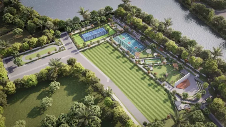 aerial amenities. ira by the banks villas