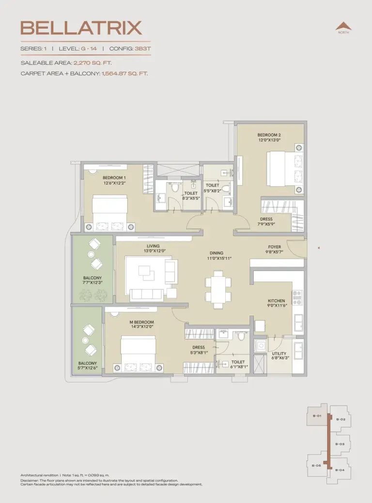 3bhk 2270 century astoria jakkur