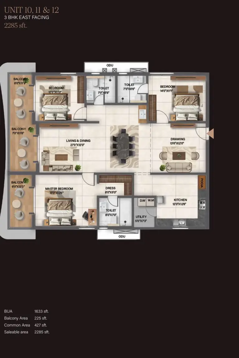 3bhk 2285 sq ft avira by avr kokapet