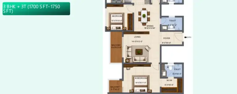 3bhk 3t 1700 1750 b urbanrise the living wave sarjapur road