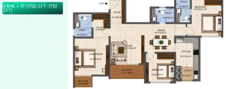 3bhk 3t 1700 1750 f urbanrise the living wave sarjapur road