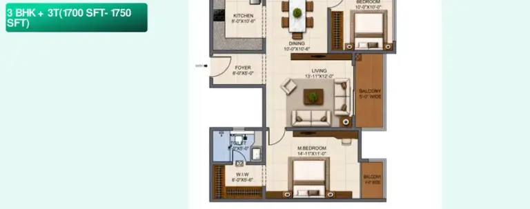 3bhk 3t 1700 1750 g urbanrise the living wave sarjapur road