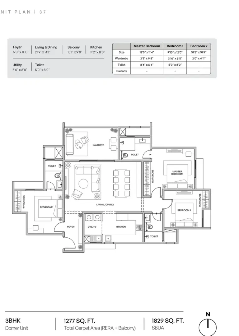 3bhk corner unit floor assetz niwa and neo