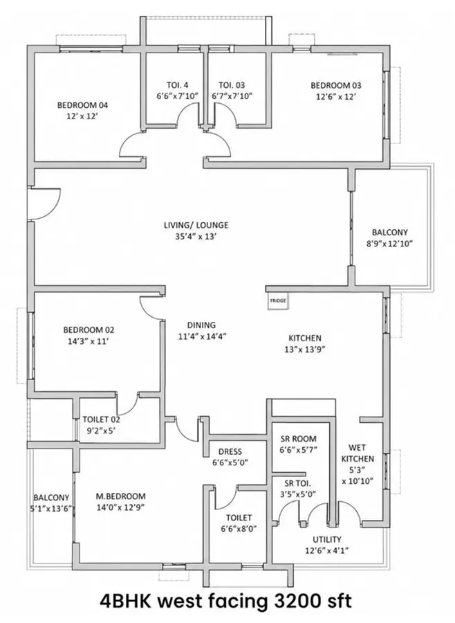 godrej brooklyn avenue kukatpally 4bhk west facing 3200 sq.ft