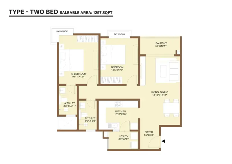 nikoo homes 9 kiadb 2bhk 1257